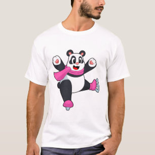 Camiseta Skates de gelo de patinagem Panda
