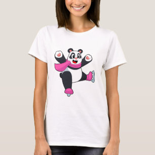 Camiseta Skates de gelo de patinagem Panda
