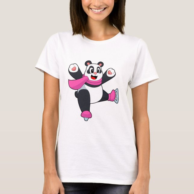 Camiseta Skates de gelo de patinagem Panda (Frente)