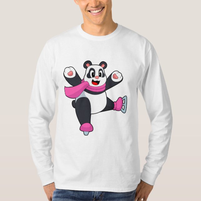 Camiseta Skates de gelo de patinagem Panda (Frente)