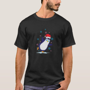 Camiseta Skates De Pinguim No Gelo No Natal