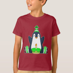 Camiseta Skates do Cilindro de Aniversário do Pinguim