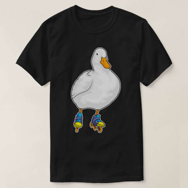 Camiseta Skates do cilindro de patinação em linha Duck 1 (Frente do Design)