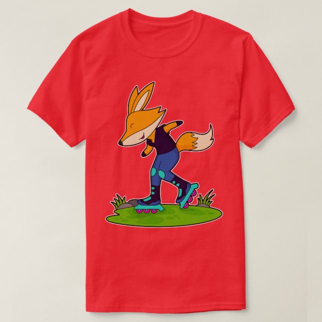 Camiseta Skates do cilindro de patinação em linha Fox (Frente do Design)