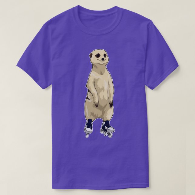 Camiseta Skates do cilindro de patinação em linha Meerkat (Frente do Design)