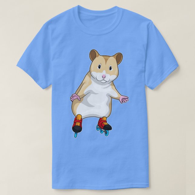 Camiseta Skates do cilindro de skate em linha de Hamster (Frente do Design)