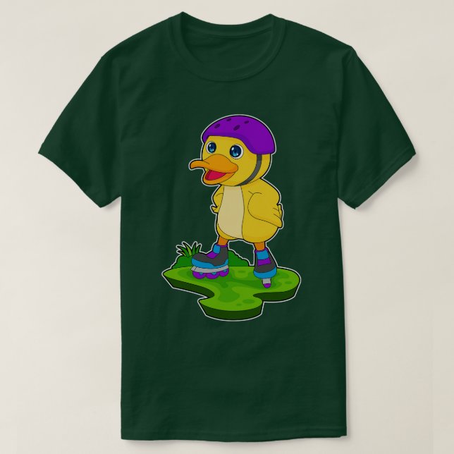 Camiseta Skates do cilindro de skate em linha Duck (Frente do Design)