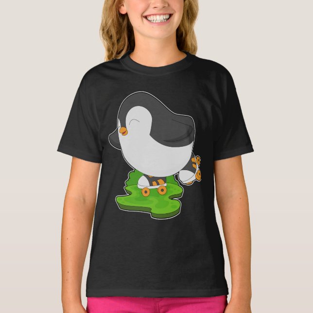 Camiseta Skates do cilindro de skate em linha pinguin (Frente)