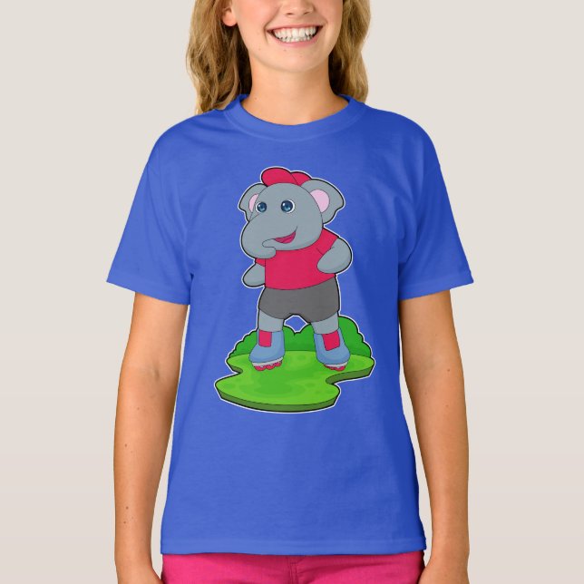 Camiseta Skates em linha de patinação em linha de elefante (Frente)