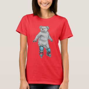 Camiseta Skates em linha de patinação em linha de elefante