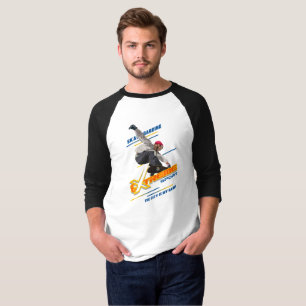 Camiseta Skates   Raglan Capa 3/4 de uso masculino