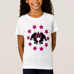 Camiseta Skates rolo em rosa e preto