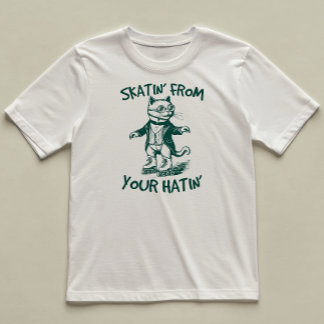Camiseta Skatin Do Seu Gato Engraçado De Ódio Ilustrado