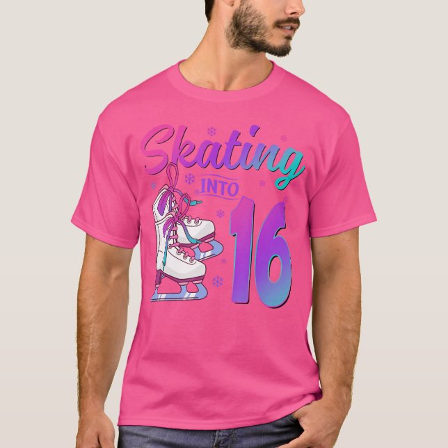 Camiseta Skating Into 16Th Birthday 16 Year Old Ice Skating (Frente)