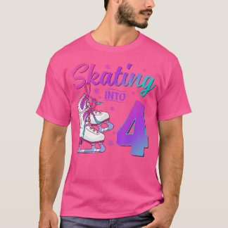 Camiseta Skating Into 4Th Birthday 4 Year Old Ice Skating G