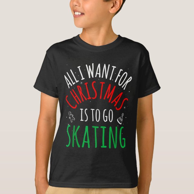 Camiseta Skating Skate - Group Matching Family Christmas Fu (Frente)