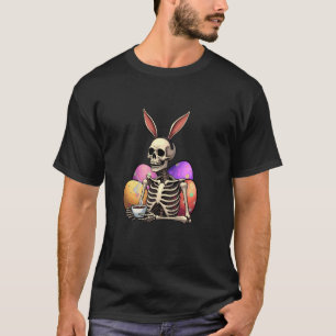 Camiseta SkelBebendo Café Páscoa Coelho Orelha Headban
