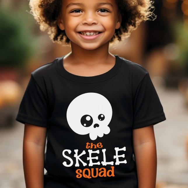 Camiseta Skele Squad Orange Halloween Kids Family Combinaçã (Criador carregado)