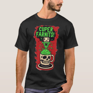 Camiseta Skeletal Skull Mug T-Shirt Spooky Cuper F