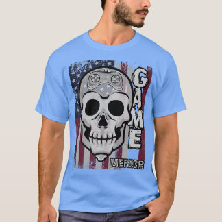 Camiseta SkeletJogo Jogo Jogador Americano Bandeira 4º de