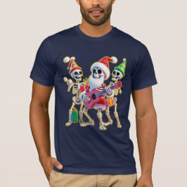 Camiseta **Skeleton 3D Christm Santa Party – Funnyas Skelet