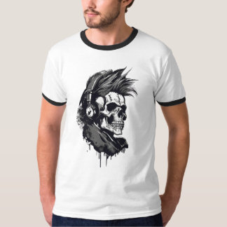 Camiseta Skeleton and skull.skelett und totenkopf t-shirt 