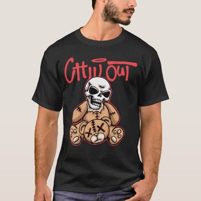 Camiseta Skeleton and Teddy Bear streetwear  (Frente)