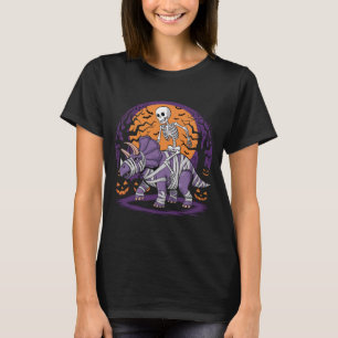 Camiseta Skeleton anda de triceratops Halloween
