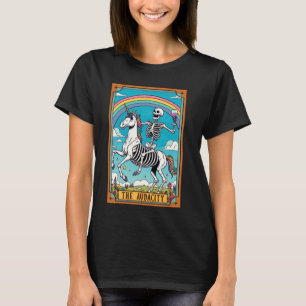 Camiseta Skeleton Andando Unicorn Sarcasm Audacidade Tarot