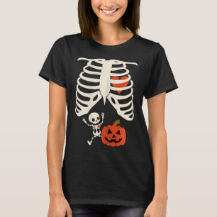 Camiseta Skeleton Baby Halloween Casais de gravidez