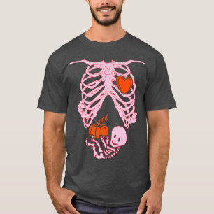 Camiseta Skeleton Baby Pregnant Xray Rib Cage for Fall Hall