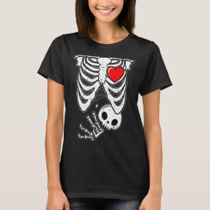 Camiseta Skeleton Baby Pregnant Xray Rib Cage for Halloween