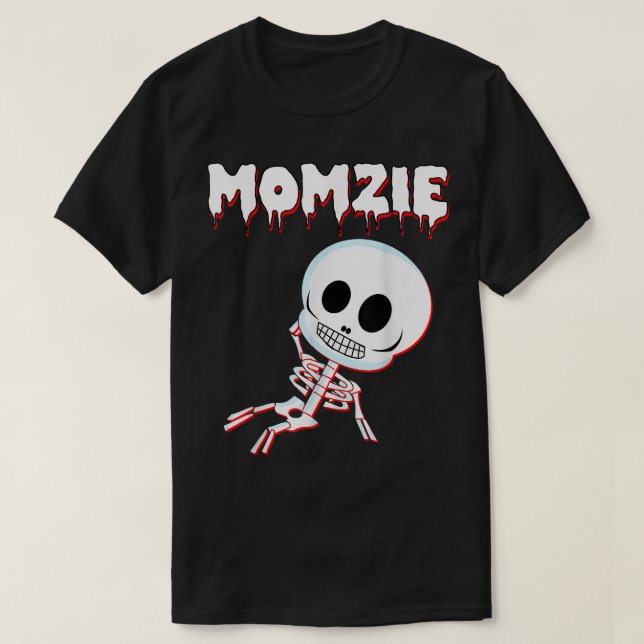 Camiseta Skeleton Baby Women Mom Momzie Halloween Zombie Pr (Frente do Design)