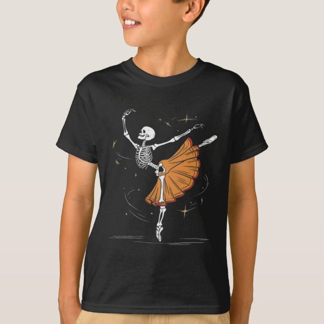 Camiseta Skeleton Ballerina Balé Dance Halloween (Frente)