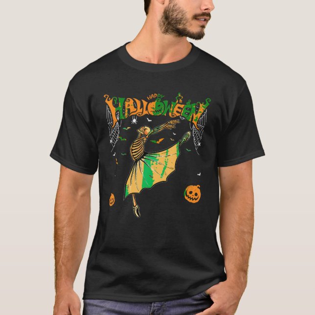 Camiseta Skeleton Ballerinas Balé Dance Cute Halloween Co (Frente)