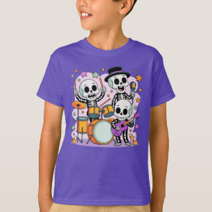 Camiseta Skeleton Banda Kids Halloween T Shirt