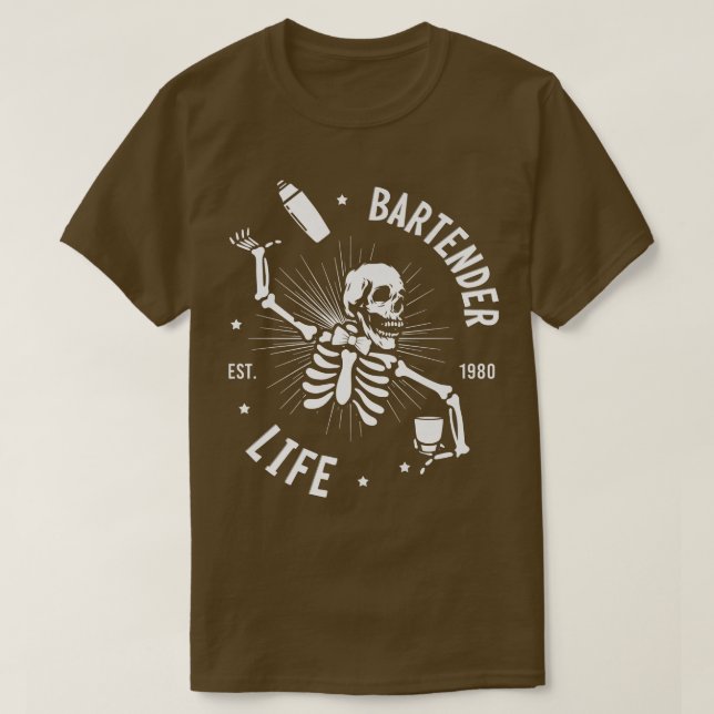 Camiseta Skeleton Bartender Life  (Frente do Design)