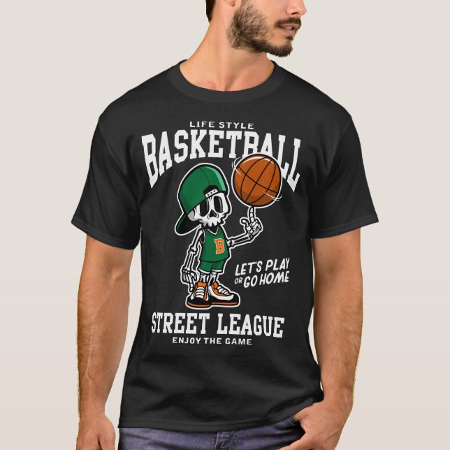 Camiseta Skeleton Basball Street League Mens T-Shirt (Frente)