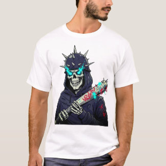 Camiseta Skeleton Baseball Bat Art - Impressão de esportes