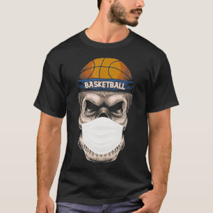 Camiseta Skeleton BasketBall Face Máscara Engraçado Bball Q