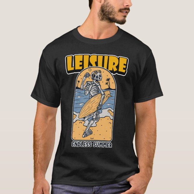 Camiseta Skeleton Beach Surfer (Frente)