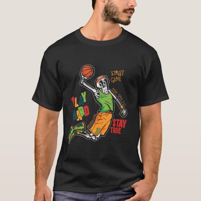 Camiseta Skeleton Bebendo Café Skype (Frente)