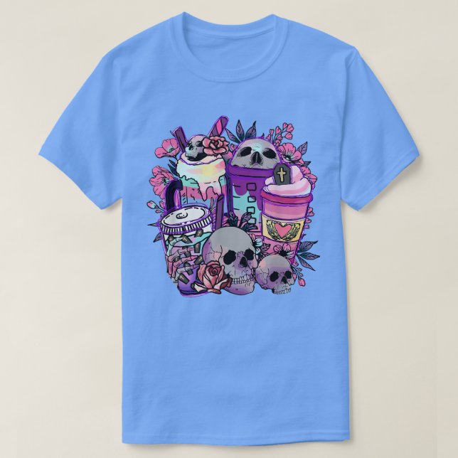 Camiseta Skeleton Beber Café Pumpkin Spice Latt Aut (Frente do Design)