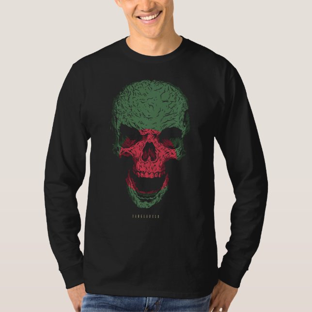 Camiseta Skeleton Bengali Roots - Skeleton Com Bandeira De  (Frente)