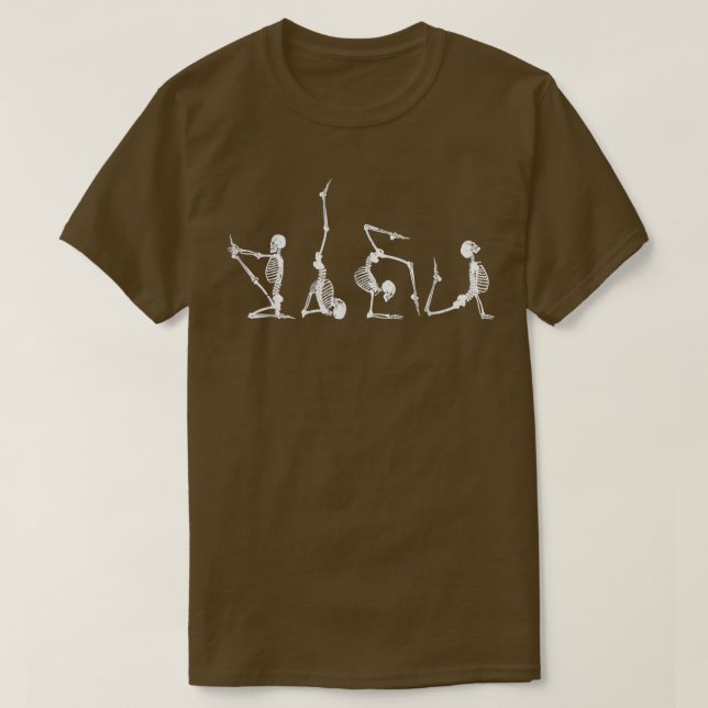 Camiseta Skeleton Bones Meditando Halloween Ioga  (Frente do Design)