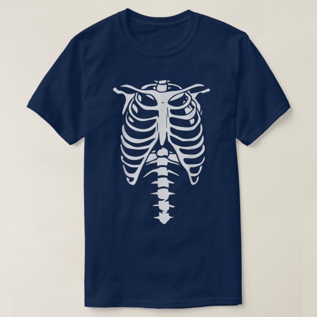 Camiseta Skeleton Bones Rib Cage Quick Halloween Costume T- (Frente do Design)
