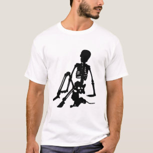 Camiseta Skeleton Boy e sua arte de bicho de estimação