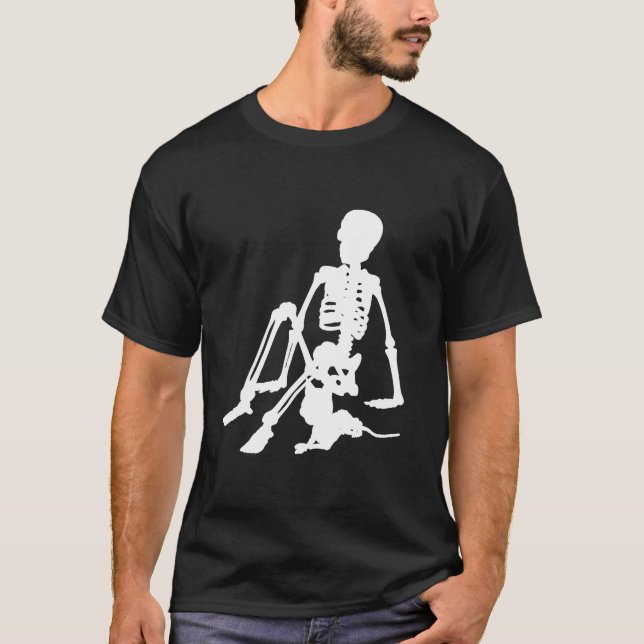 Camiseta Skeleton Boy e sua arte de bicho de estimação (Frente)