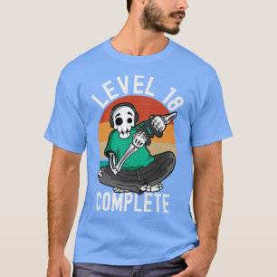 Camiseta Skeleton Boy Level 18 - Jogo Jogador Completo Bi