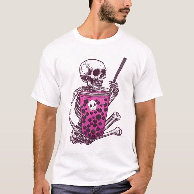 Camiseta  Skeleton Bubble Tea (Frente)